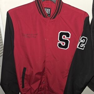Seven Souls Red and Black Varsity Jacket